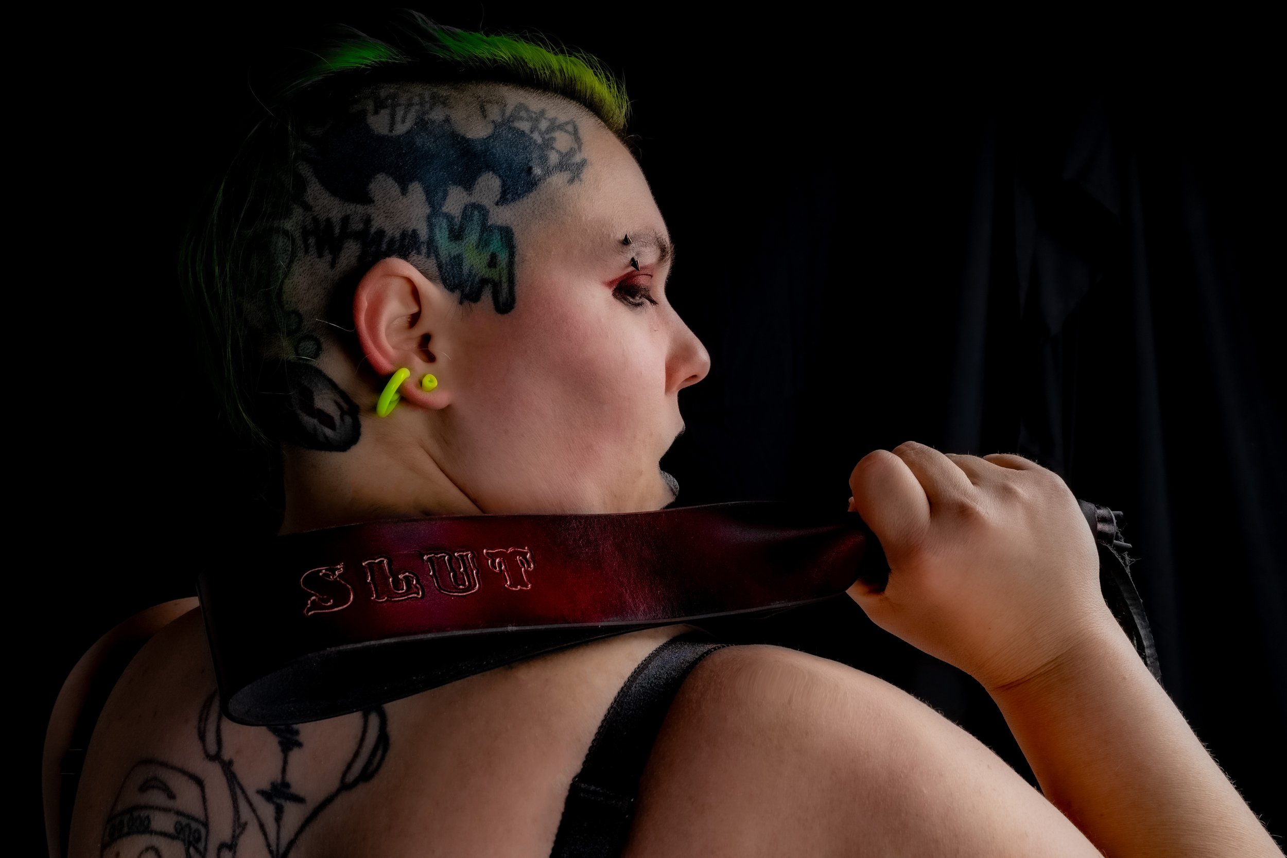 Dominatrix leather paddle - custom handcrafted leather