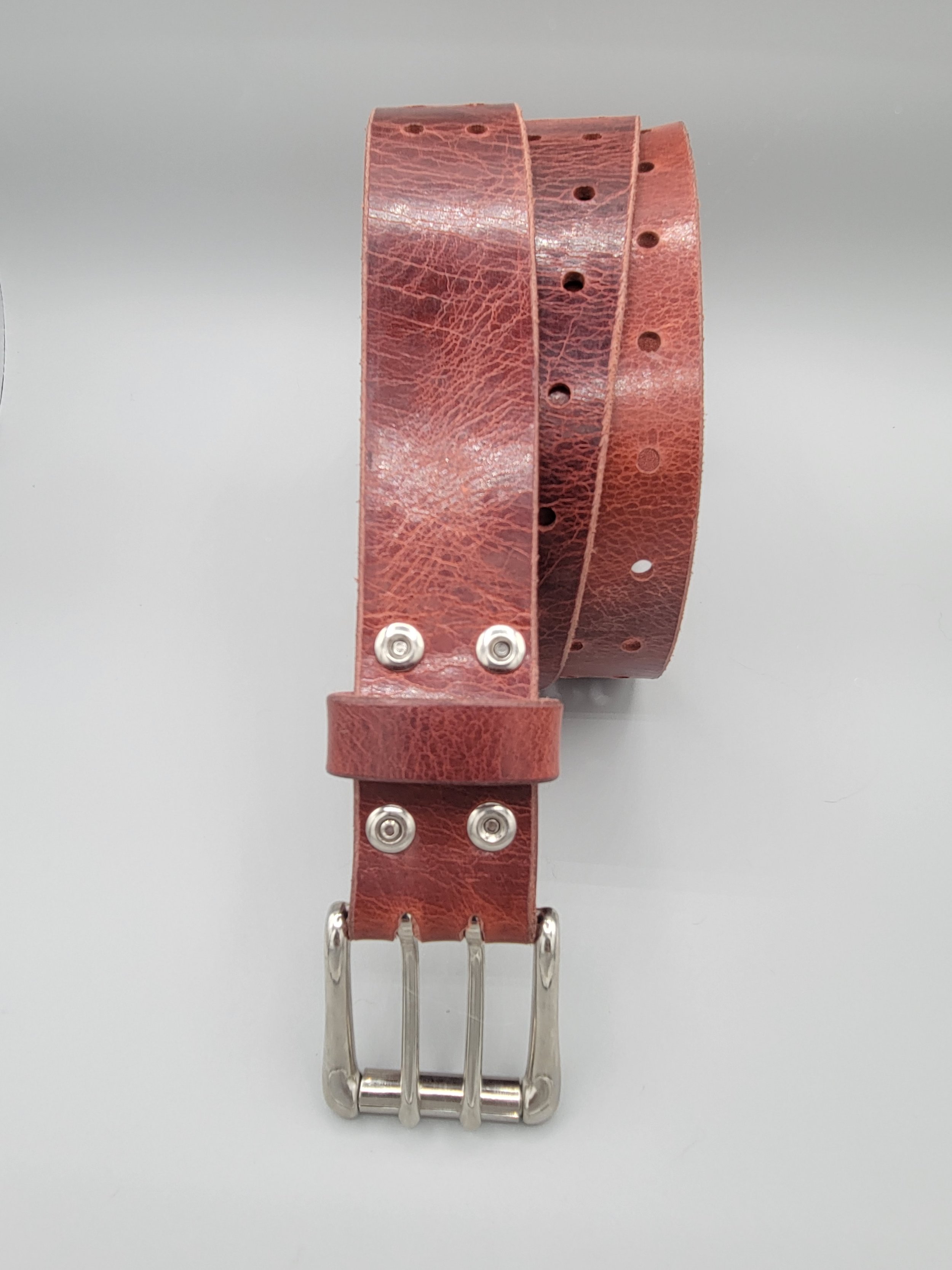 Red leather bondage belt